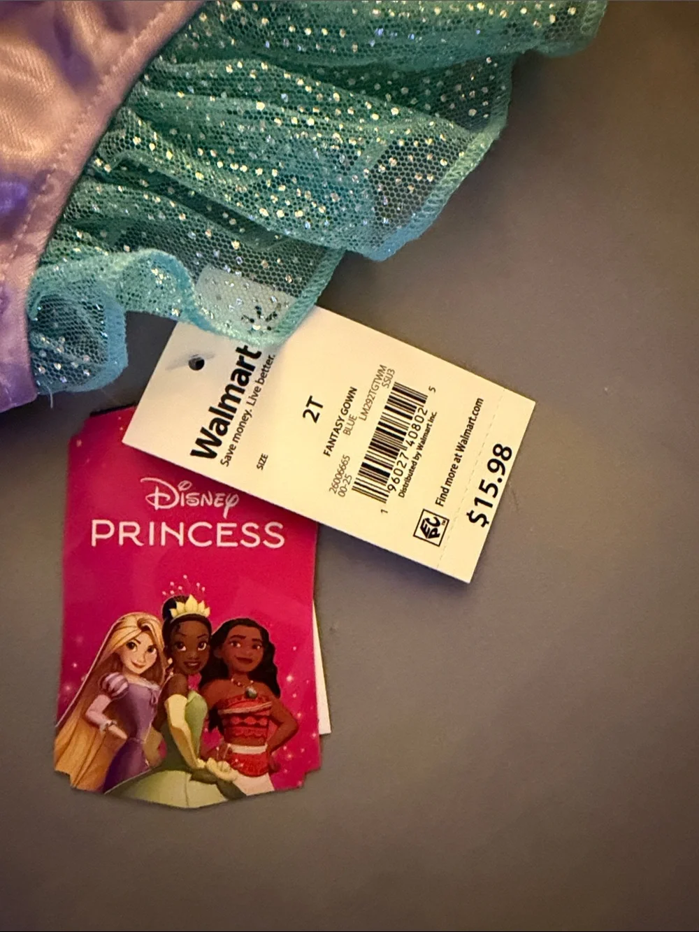 Disney Ariel Pink and Teal Mermaid Dress-Up Gown